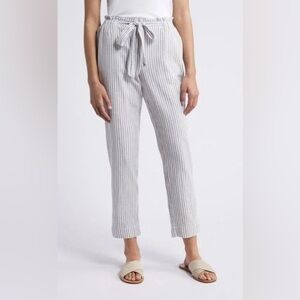Beach Lunch Lounge Giavanna Stripe Tapered Linen & Cotton Pants , Size: XL